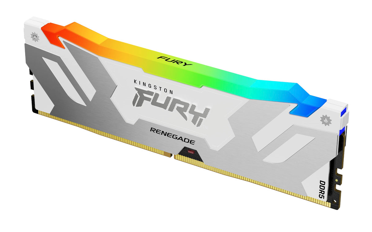 Kingston Fury Renegade DDR5 RGB Plata - Blanco XMP 24GB 8000MT/s CL38 DIMM Memoria Gamer para Ordenadores de sobremesa Módulo único - KF580C38RWA-24