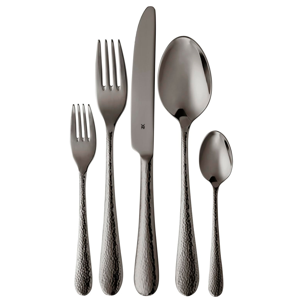 WMF Sitello Midnight Edition Cubertería 30 Piezas para 6 Personas, Acero Inoxidable Cromargan Pulido, Acabado Amartillado Brillante Negro