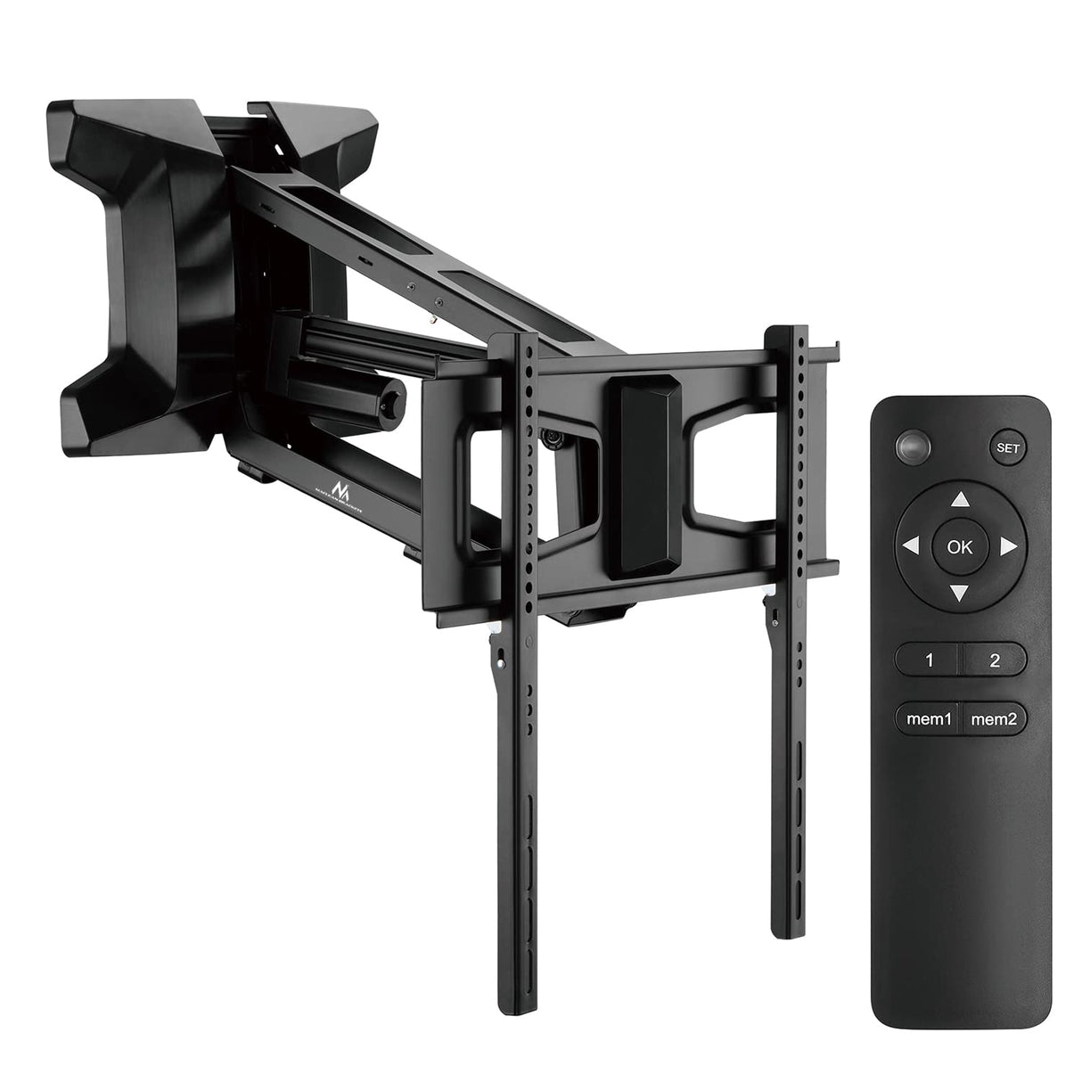 Maclean Soporte de Pared Eléctrico para TV de 37-70" | Altura Ajustable con Mando a Distancia | para Montaje sobre la Chimenea | Máx. VESA 600x400 | hasta 35 kg | MC-891