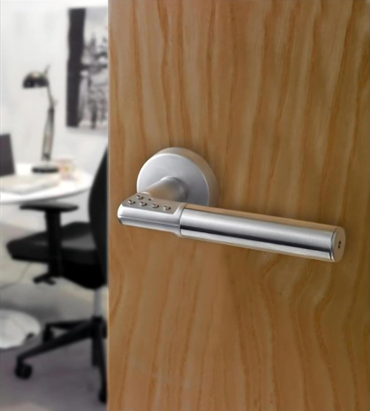 Yale Manilla Electrónica de Puerta Izquierda, Acero Inoxidable, Código PIN con Hasta 9 Usuarios + 1 Maestro, Instalación Inalámbrica, Ideal para Viviendas, Oficinas y Entradas Secundarias