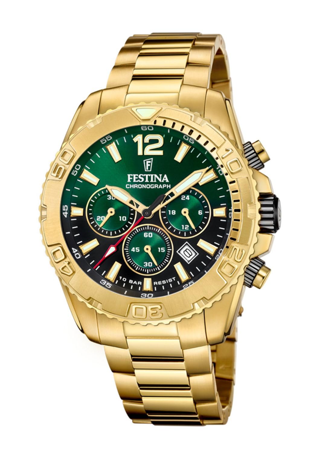 Reloj FESTINA para Hombre F20684/3 Timeless Chronograph Caja de Acero Inoxidable 316l Dorado Correa de Acero Inoxidable 316l Dorado