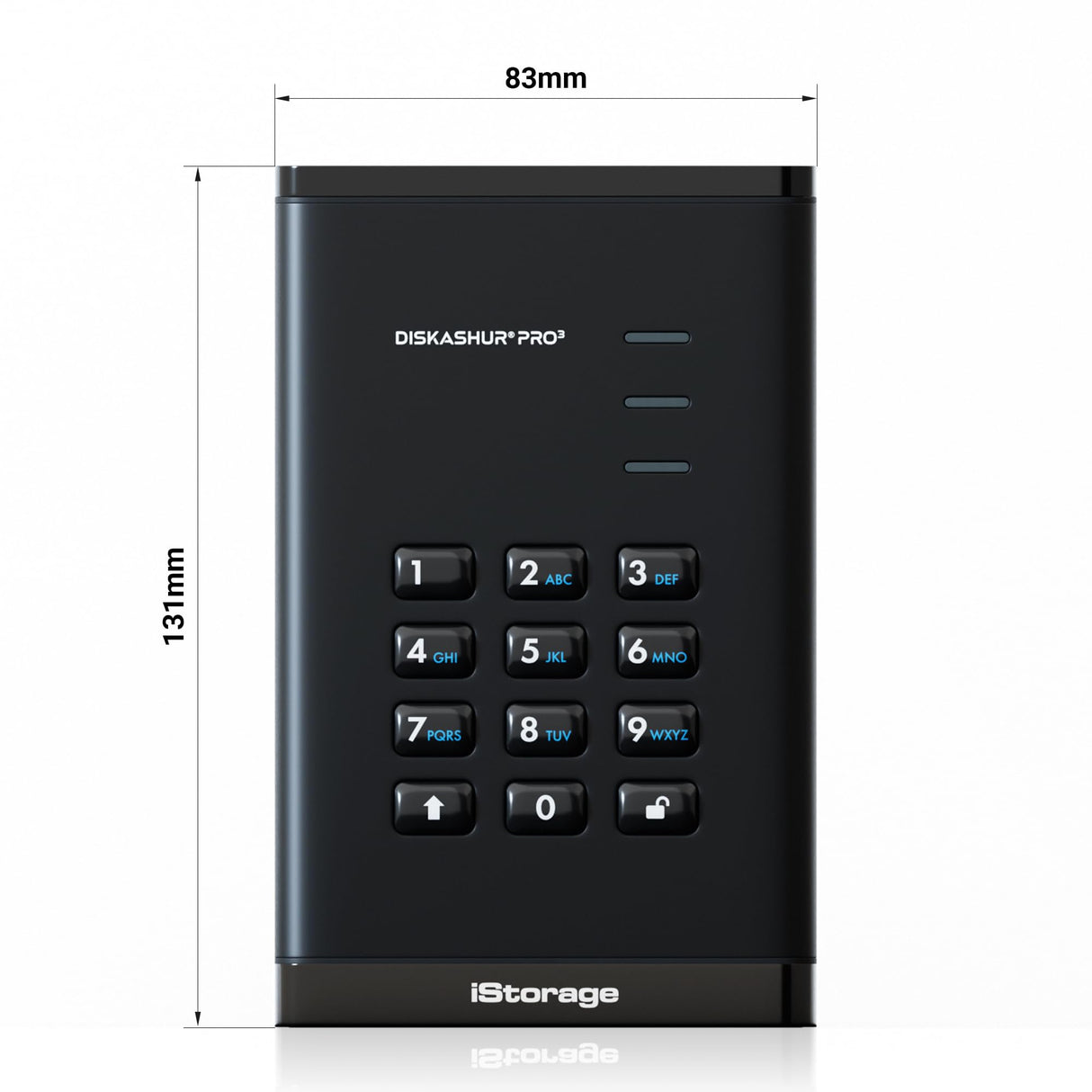 iStorage DiskAshur PRO3 HDD de 5 TB - Disco Duro portátil Seguro - Certificado FIPS Nivel 3 - Protegido por contraseña - Resistente al Polvo y al Agua - Cifrado de Hardware