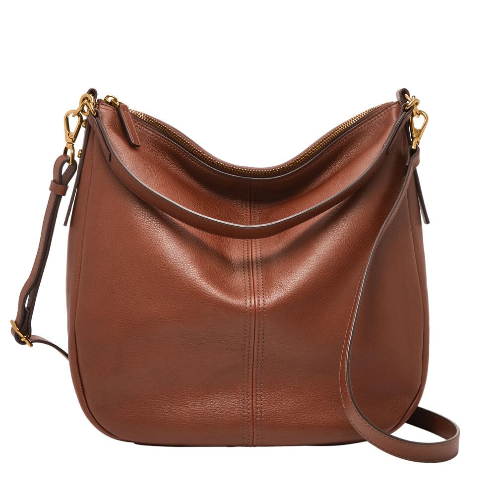 Fossil Bolso para mujer Jolie, Hobo de piel ecológica y ribetes de poliuretano marrón 30,48 cm largo x 12,7 cm ancho x 33,02 cm alto ZB1434200