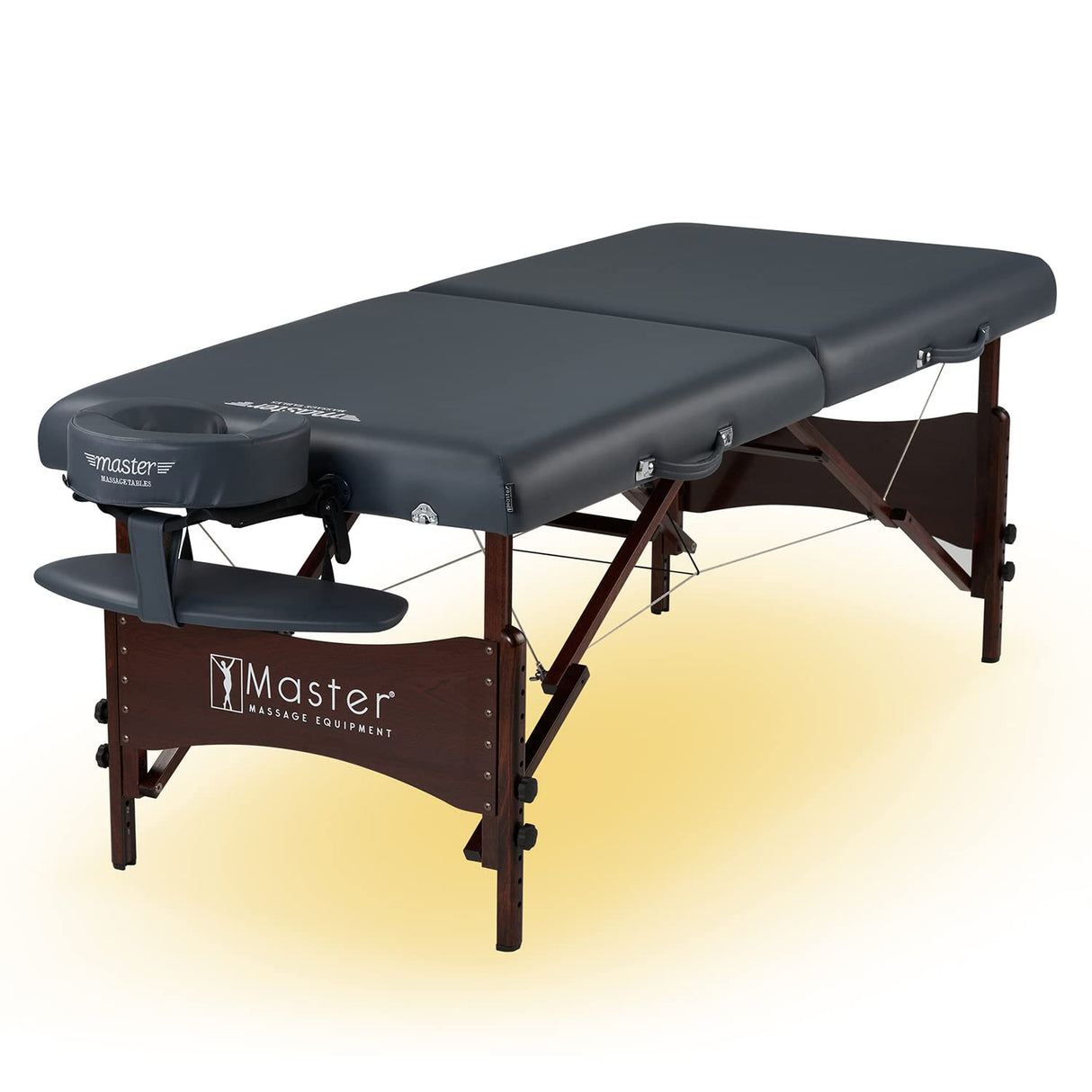 Master Massage Newport-Camilla de Masaje móvil con iluminación Ambiental, Madera, Azul Cobalto, 71 cm