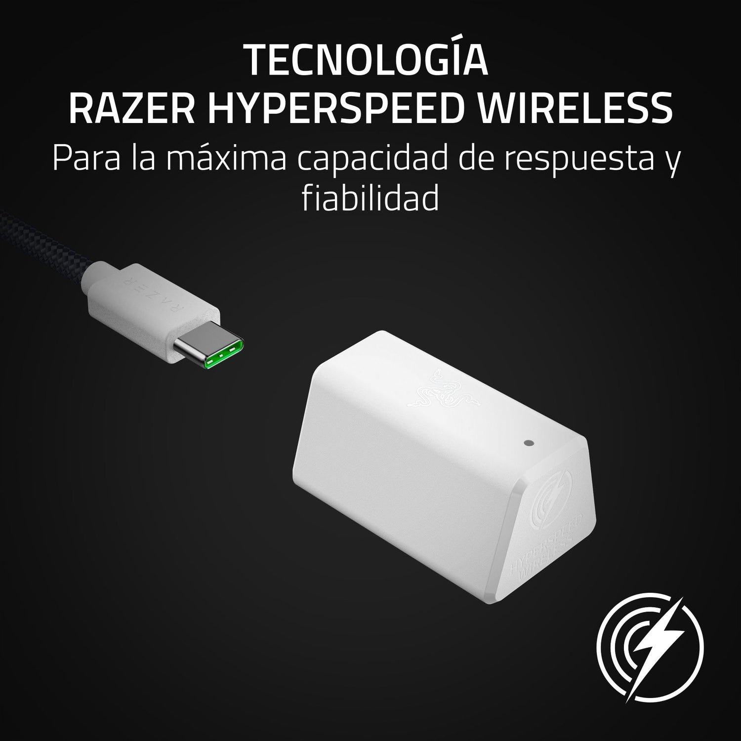 Razer Blackshark V2 Hyperspeed - PC Auriculares Inalámbricos para Juegos E-Sports Ligeros 280g (Micrófono de Banda Superancha, Diafragma Triforce 50mm, Espuma Aislante del Sonido, 70 Horas) Blanco