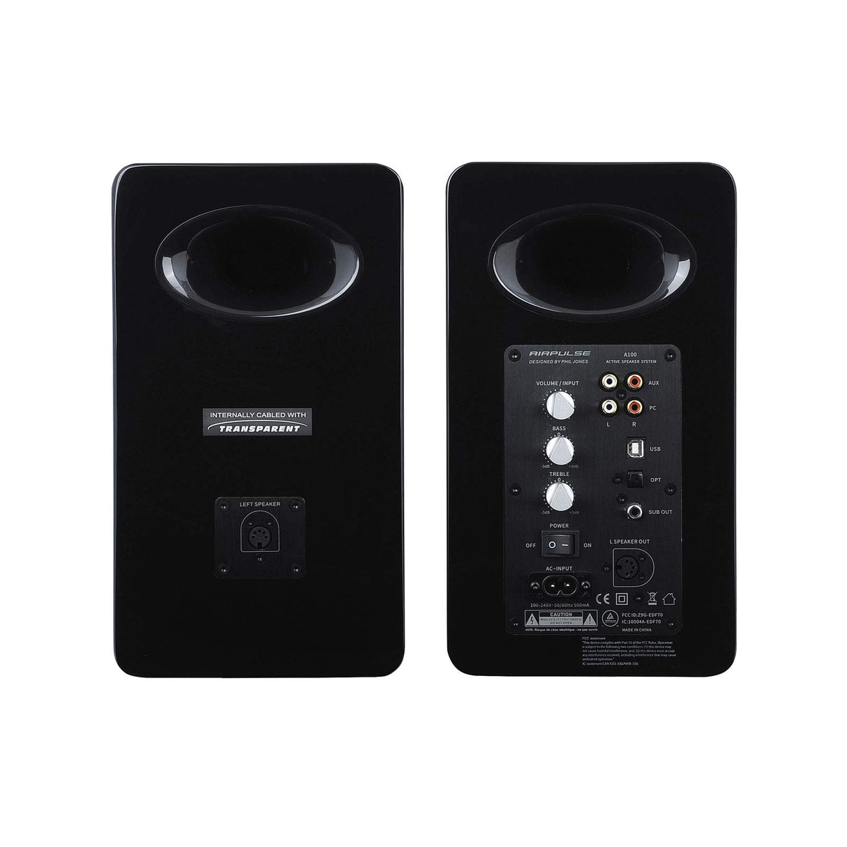 Airpulse Edifier A100 - Altavoz de estantería 2.0 (100 W) con Bluetooth V5.0 (aptX), Altavoz de Agudos con Cinta para Agudos precisos y claros, Posibilidades de conexión versátiles, Incluye Mando a