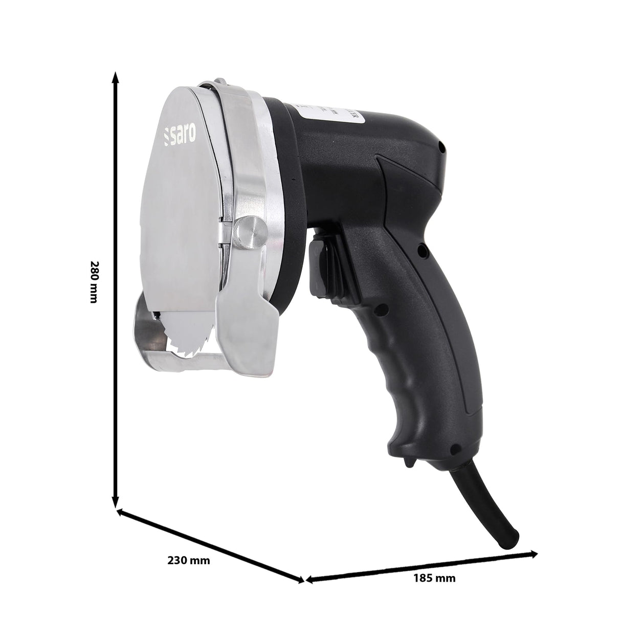 Saro Cuchillo de corte profesional eléctrico 418-1020 ED 100 para doner kebab y giroscopios, negro/Edelstahl