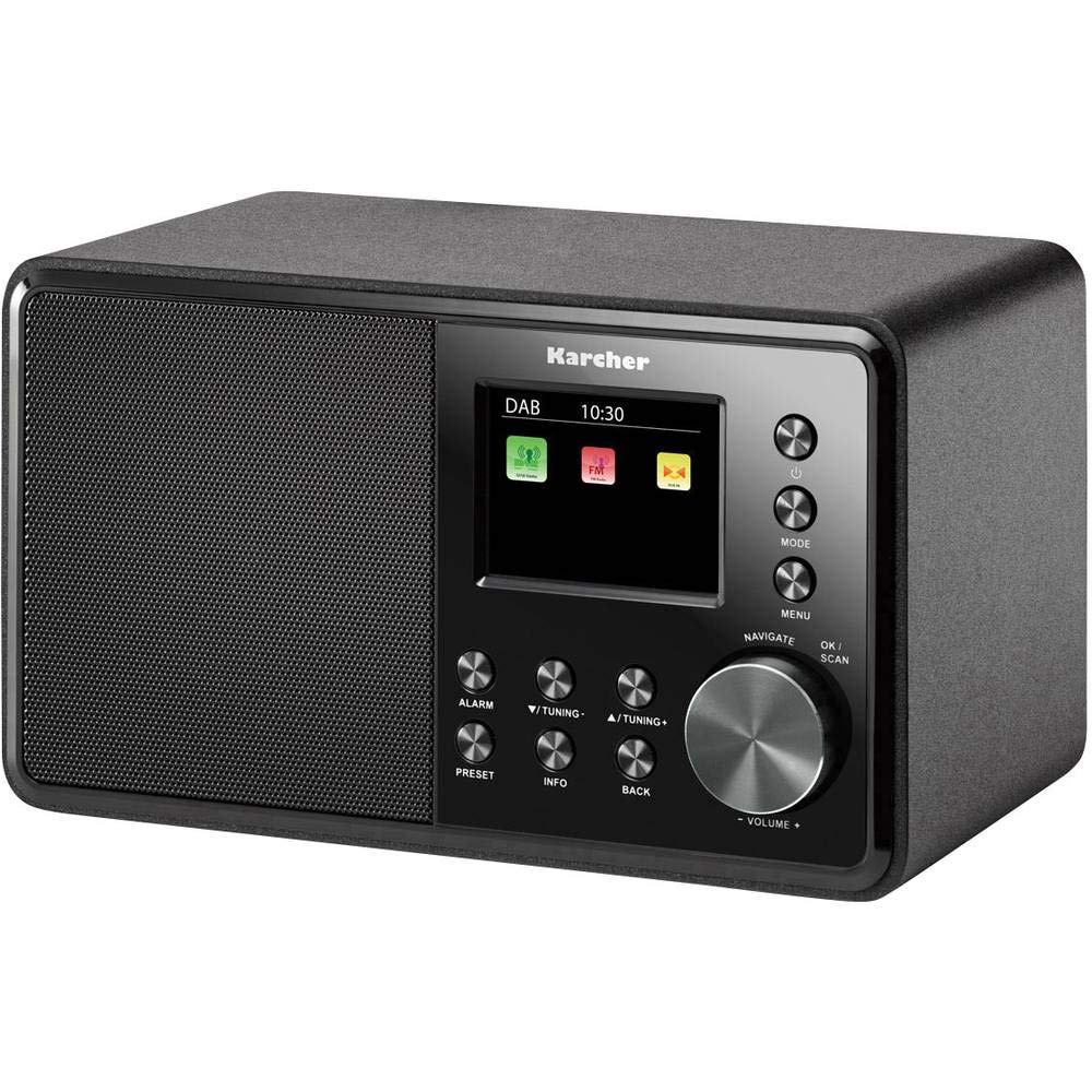 Karcher Dab 3000 - Radio Dab+ (Radio Digital, Dab Plus/FM RDS, Entrada Auxiliar, Despertador con Alarma Dual, Radio de Cocina pequeña, Negro)