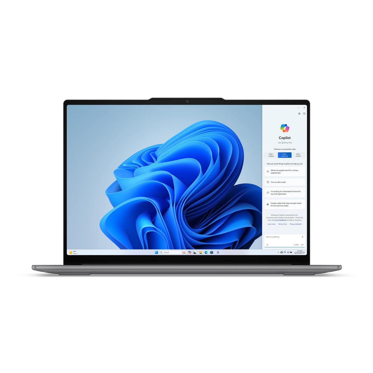Lenovo Yoga Slim 7 – Ordenador Portátil Aura Edition - Copilot+ PC, 15.3" 2.8K WQXGA Táctil (Intel Core Ultra 7 258V, 32GB RAM, 1TB SSD, Windows 11 Home, Wi-Fi 7), Teclado QWERTY Español, Luna Grey