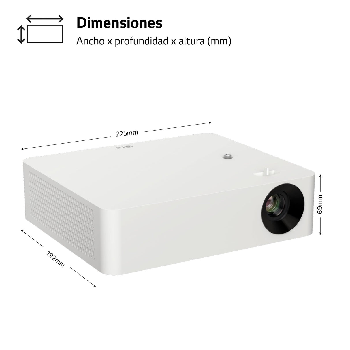 LG CineBeam PF610P - Proyector Full HD con SmartTV, hasta 120'', WebOS 5.0, Lámpara LED RGBB, 1.000 lúmenes, Resolución 1920x1080, HDR10, 150.000:1, Conectividad Inalámbrica, Color Blanco