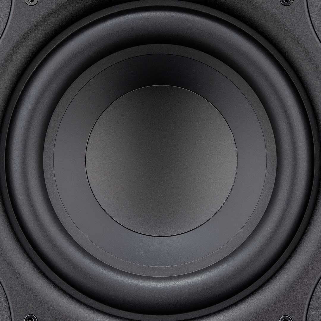 Fluid Audio Subwoofer de Estudio Activo F8S (Amplificador de Clase D de 200 W, Respuesta en frecuencia de 30-200 Hz, Compacto y Potente, con Pedal de Control de Graves),Negro