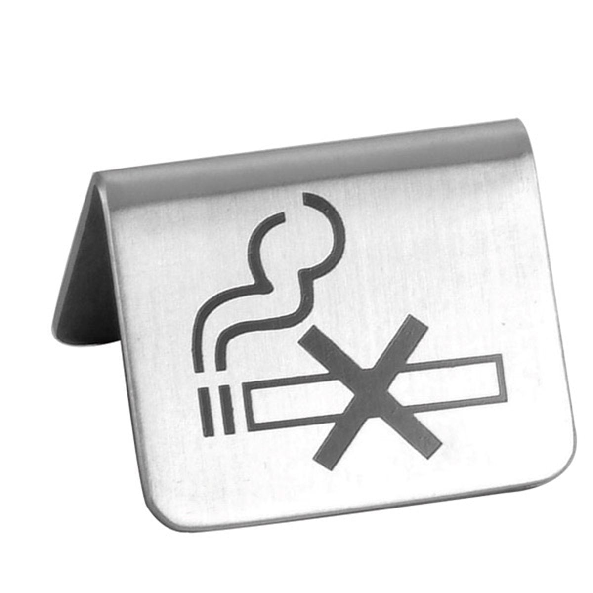 García de Pou 133.48 Placa para Mesa Prohibido Fumar, 5.3 x 5 x 3.5 cm, Set de 40, Plateado