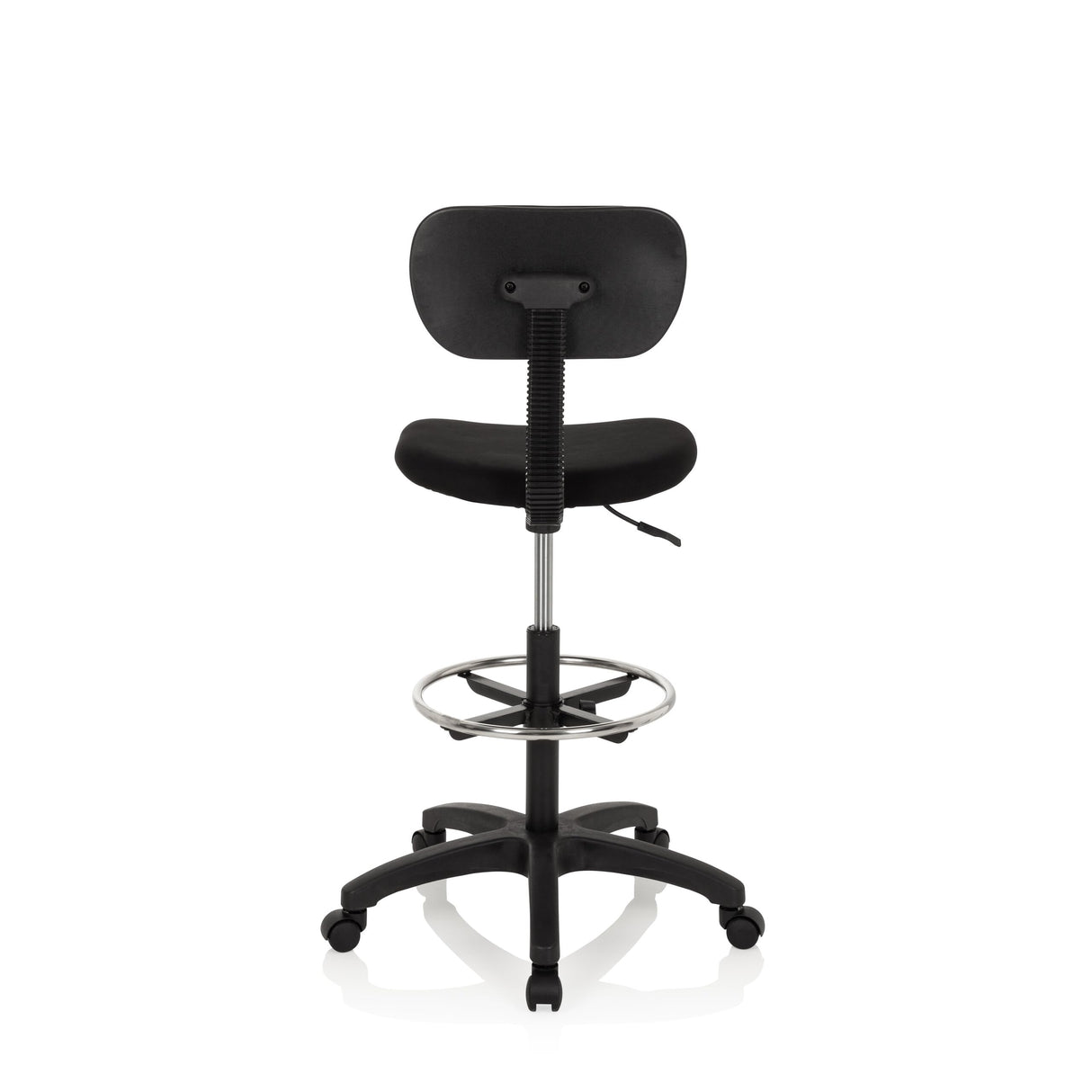 hjh OFFICE Silla de Trabajo Silla giratoria Top Work 05 Tela Alta con Respaldo reposapies Altura Ajustable Negro