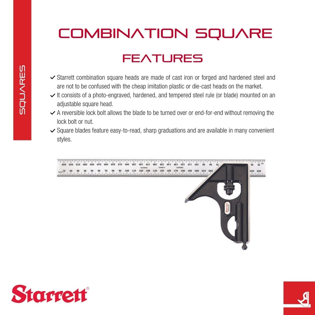 Starrett 11MH-300 - Herramienta multiusos (300 mm, numeración métrica)