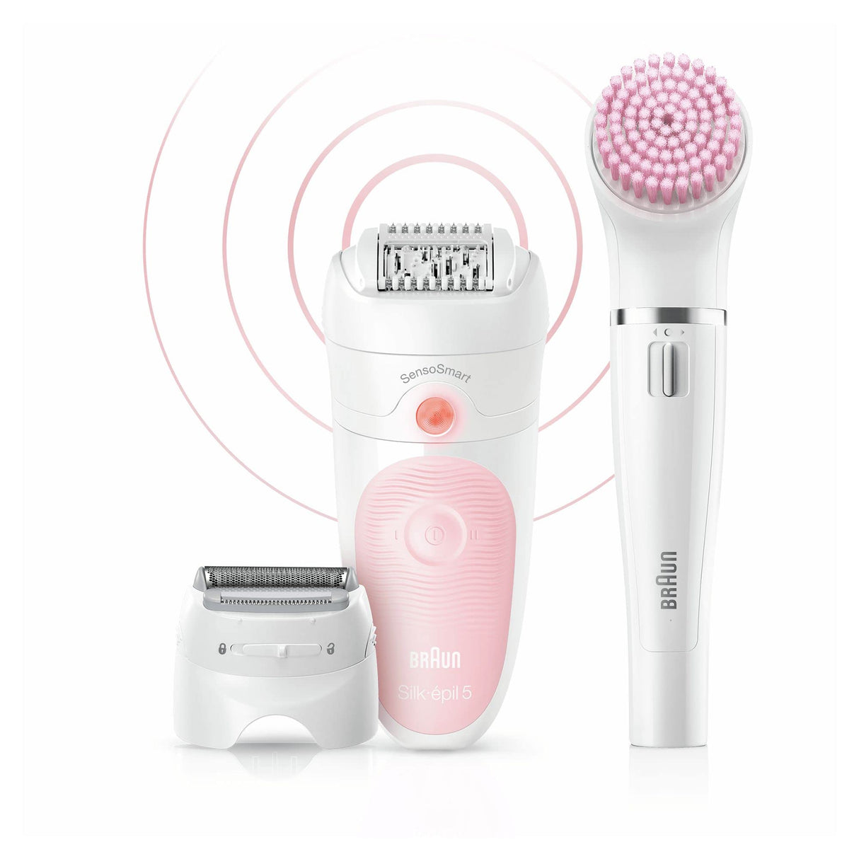Braun Silk-épil 5 Depiladora Eléctrica Mujer 3 en 1, Kit de belleza para una sepilación suave, 5 5-825 Blanco/Gris