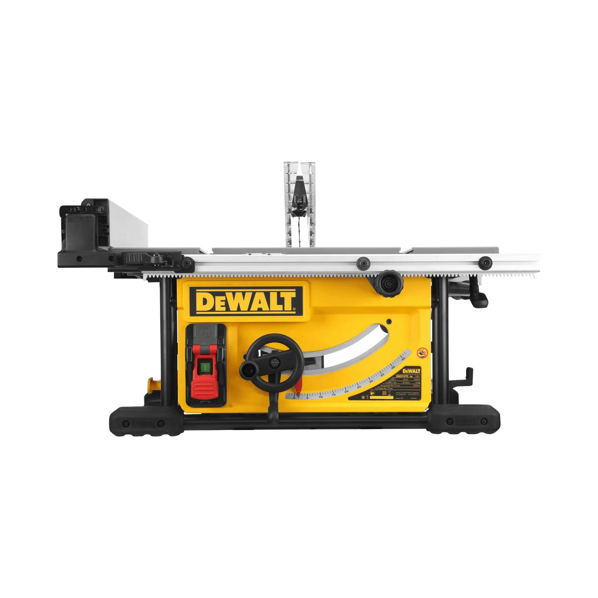 DeWALT DWE7492-QS - Sierra de Mesa 2.000 W - Diámetro 250 mm -Mesa 670 x 630 mm - Electrónica - Portátil, Negro/Amarillo