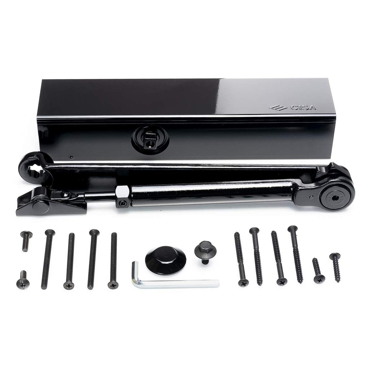 Cisa 1.C1611.05.0.44 - Cierrapuertas new professional-plus f. regulable 2ñ6 con retencion negro