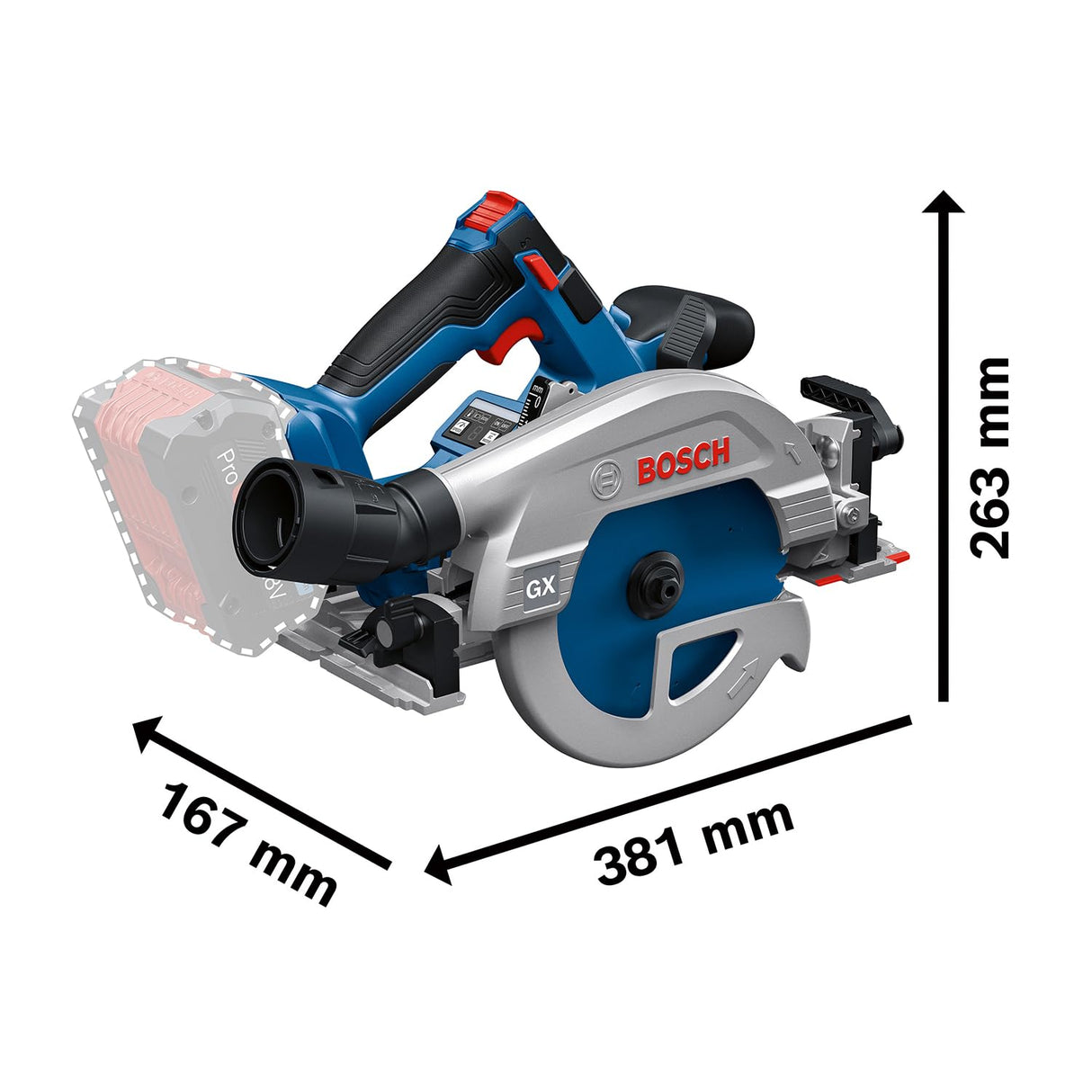 Bosch Professional 18V System sierra circular a batería GKS 18V-57-2 GX, incl guía paralela, FSN 440, sin batería/cargador