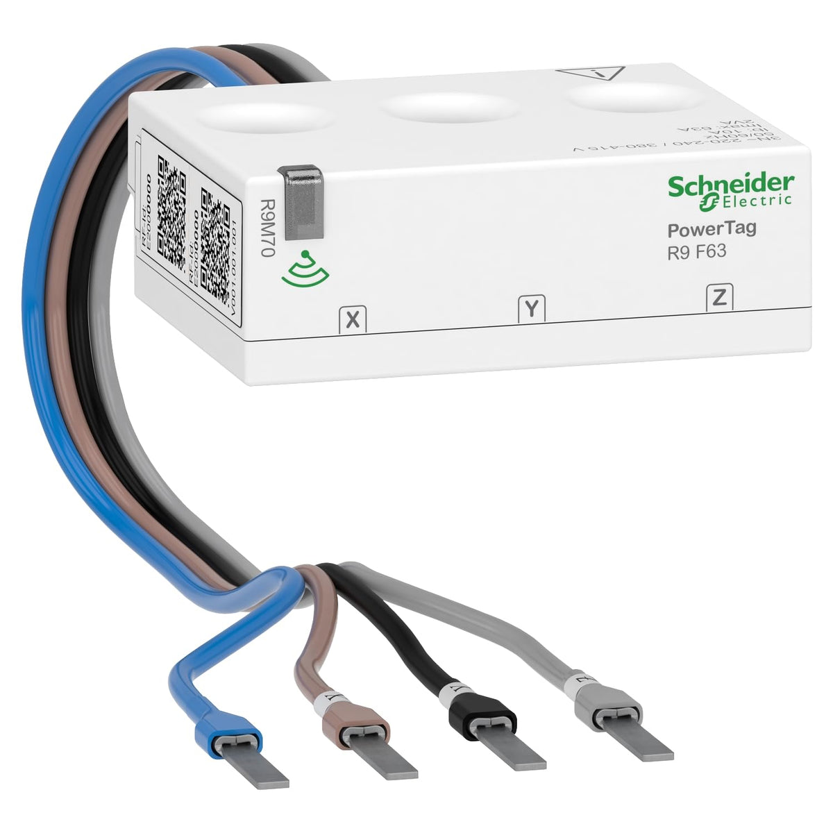 Schneider Electric Cable flexible R9M70 PowerTag Resi9 F63 3P+N, conexión con el hub Wiser, disyuntor – Fabricado en Alemania