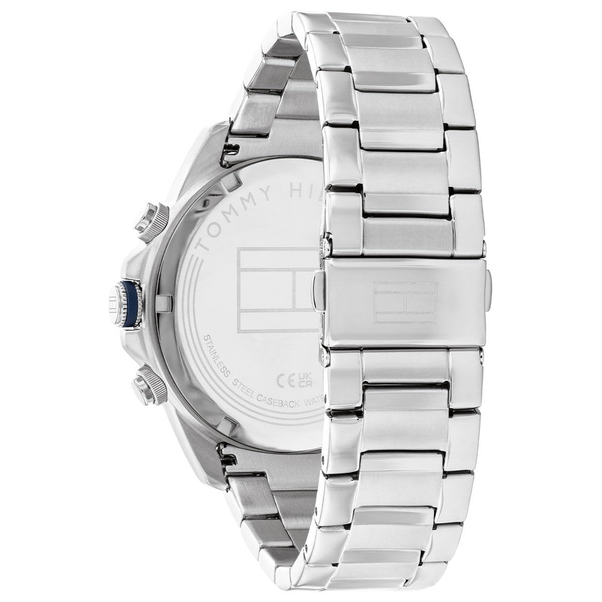 Tommy Hilfiger Reloj Analógico de Cuarzo Multifunción para Hombre con Correa de Acero Inoxidable Plateada - 1792059