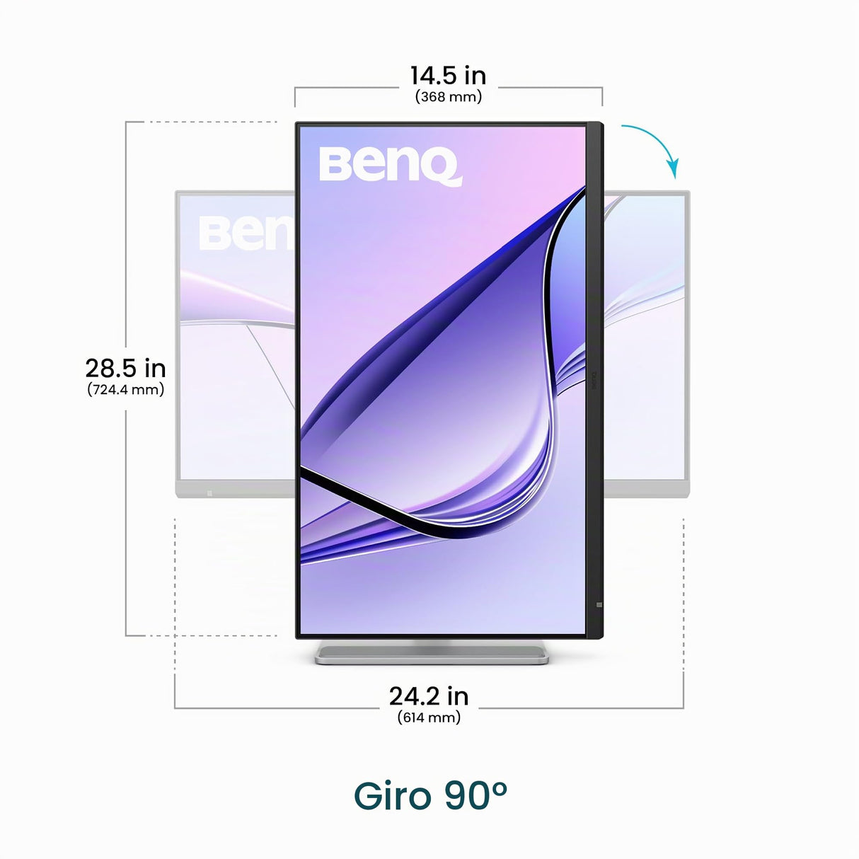 BenQ MA270S 27" 5K 5120x2880 Monitor Nano Gloss para Creadores Mac, Thunderbolt 4 96W/15W, Color Mac, Daisy Chain, KVM, Control de Brillo y Volumen, Ajuste de Altura e inclinación, Gama P3