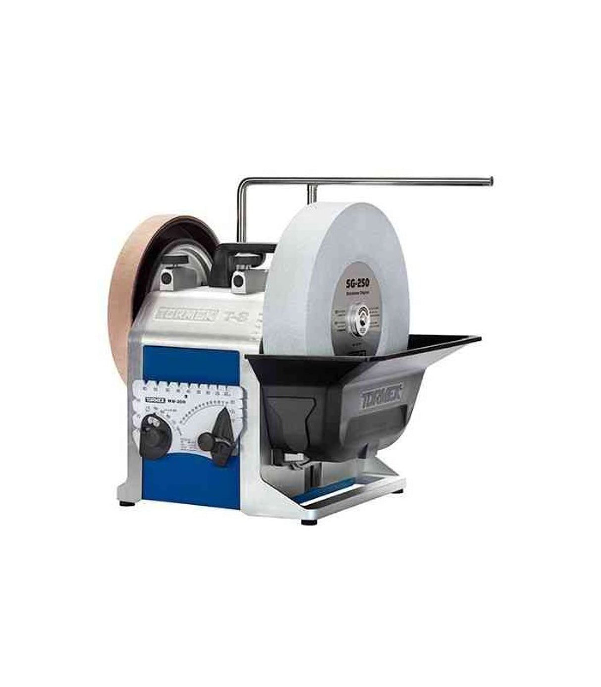 MFLS FOREZIENNE SAS NIL0005 TORMEK T-8 con rueda de agua, 200 W, afilado todas tus herramientas afiladas, soporte universal, ajuste, EzyLock, elevación por tornillos, manguitos de precisión patentados