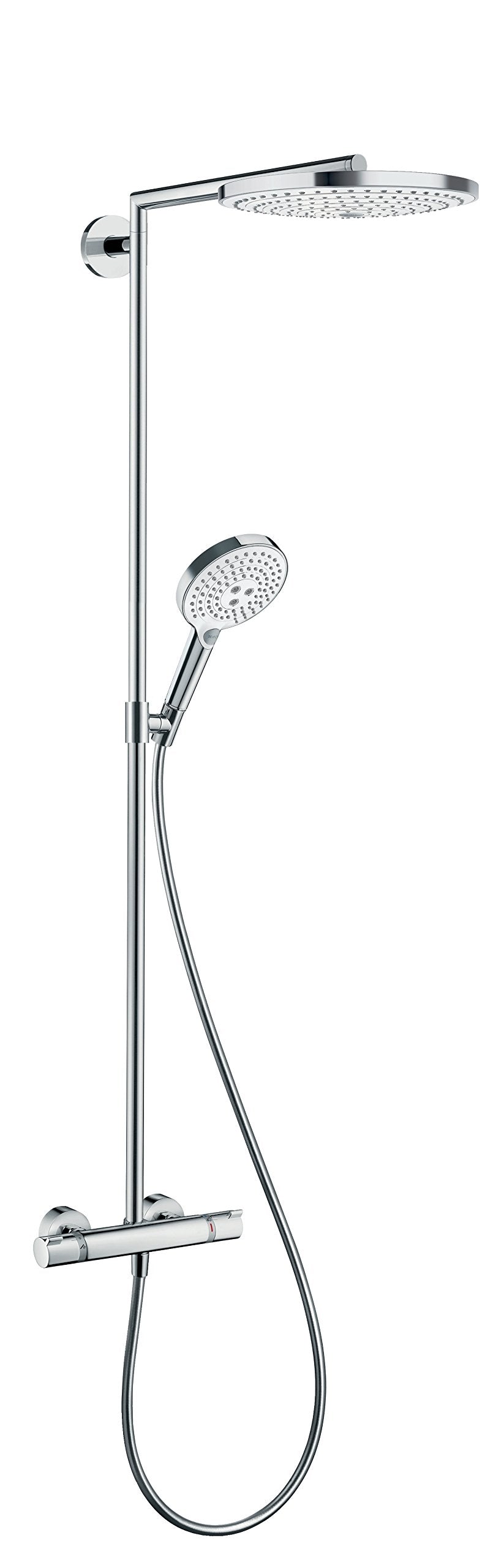 Hansgrohe 27133400 Raindance Select S 300 columna de ducha, 3 tipos de chorro, blanco/cromo