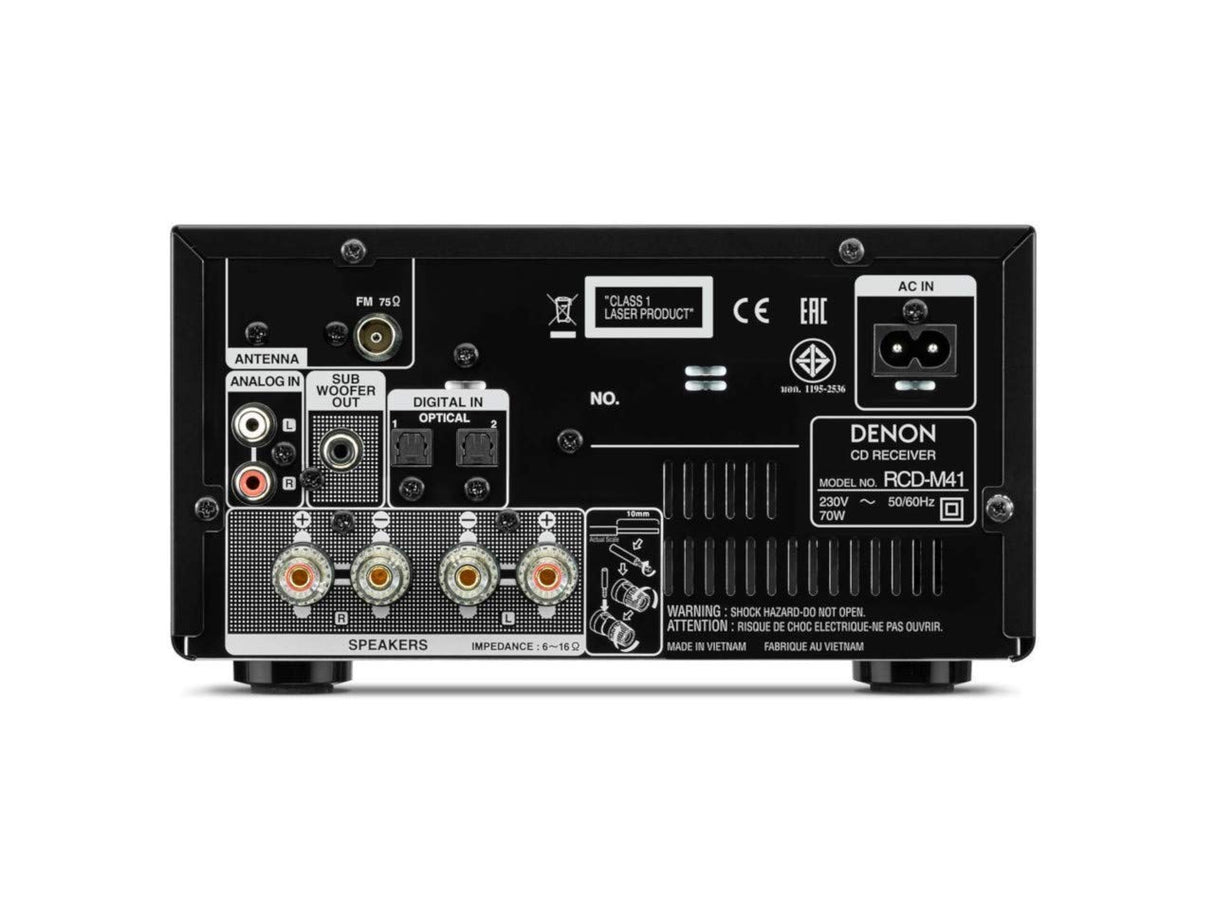 Denon D-M41 - Microcadena con Lector de CD y Bluetooth, Color Plata y Cherry