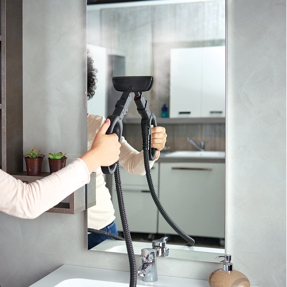Polti Vaporetto Smart 100 T, Limpiador a Vapor con Caldera de Alta Presión de 4 Bares, Potencia Máxima 1500 W, Autonomía Ilimitada y Recarga Continua, 9 Accesorios Incluidos, Blanco y Turquesa