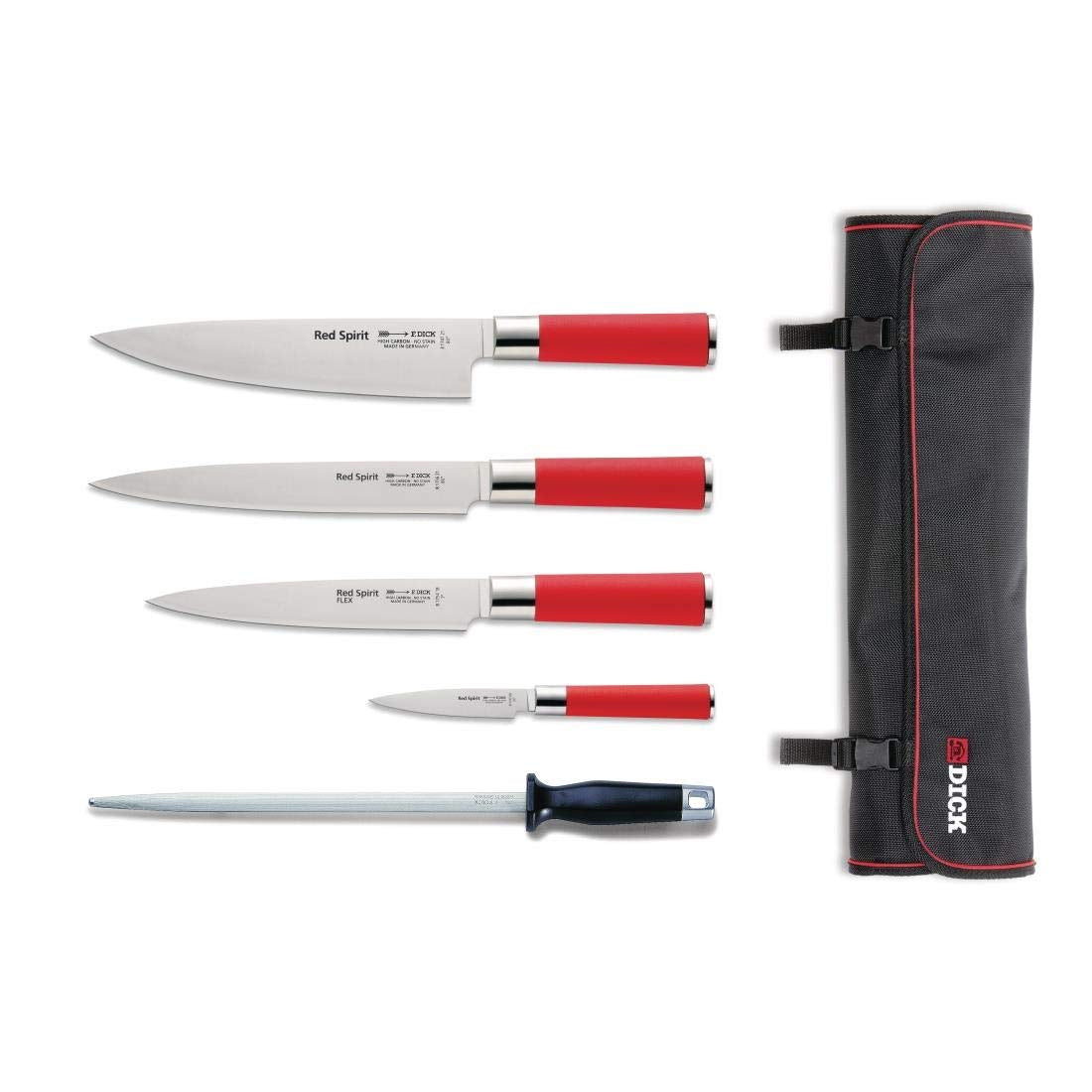Dick Knives S902 Spirit - Juego de cuchillos con cartera, color rojo
