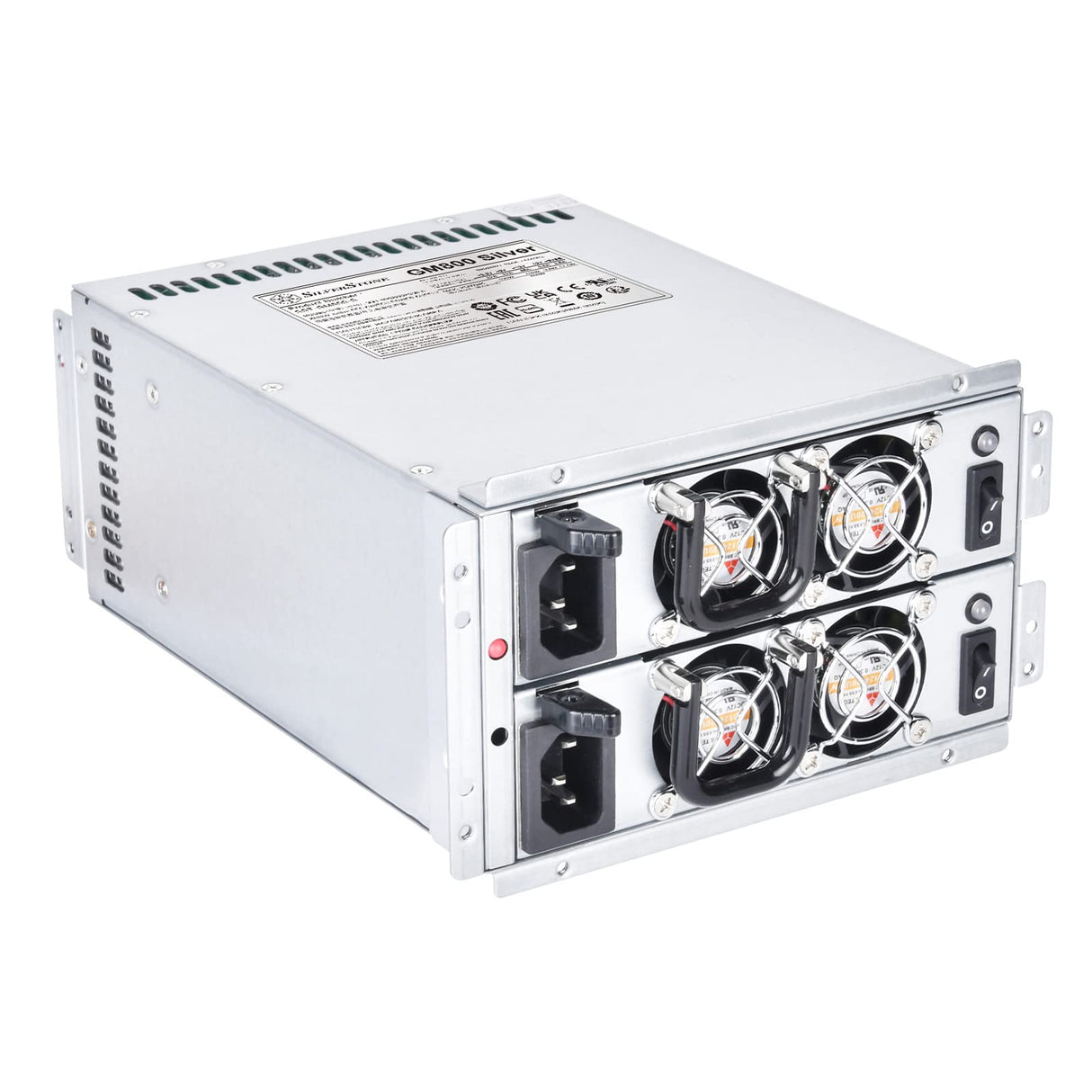 Silverstone SST-GM800S Cybenetics Silver - Fuente de alimentación pequeña redundante (800 W), Color Plateado
