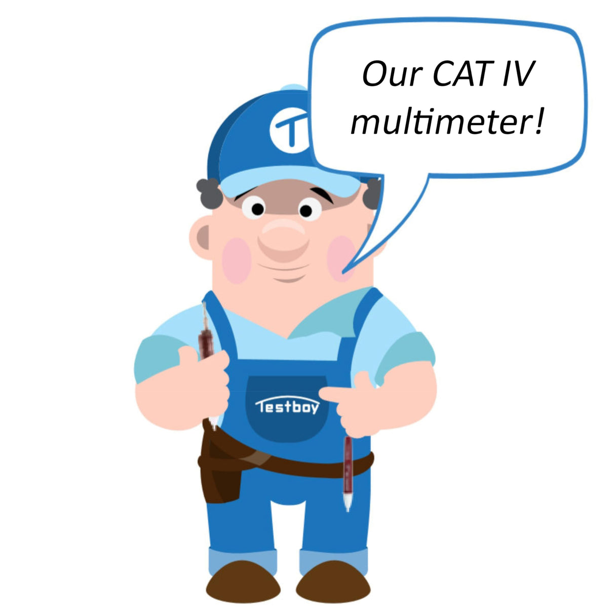 Multímetro digital Testboy 3000 con detector de rotura de cable y nivel de seguridad CAT IV (linterna LED, rango automático, retención de datos, carcasa de plástico ABS), rojo/negro