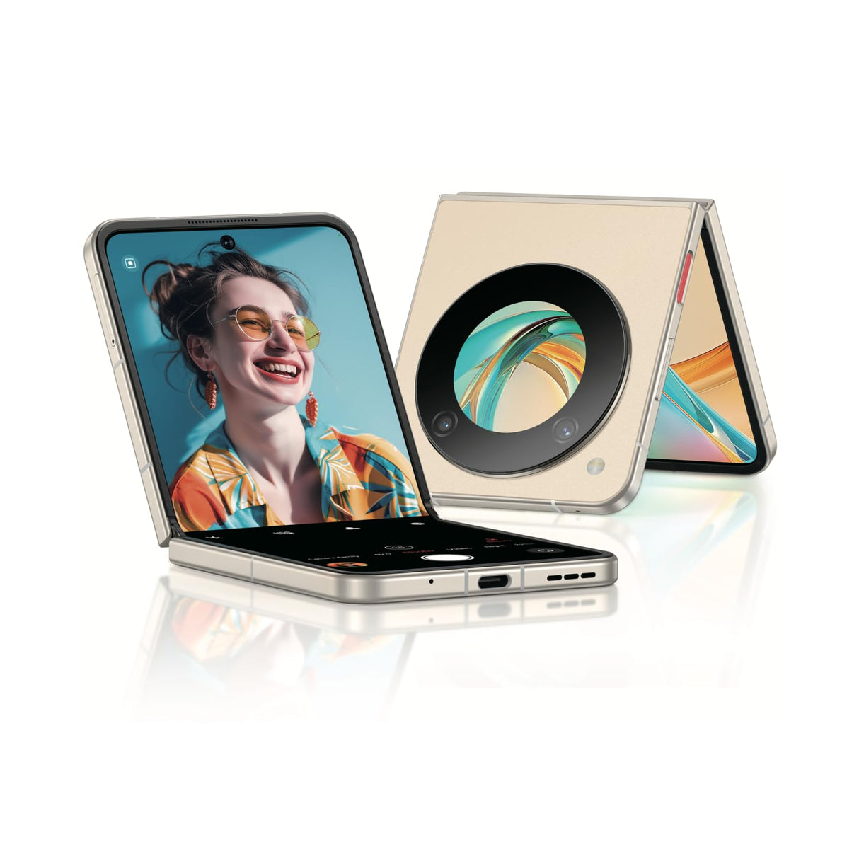 nubia Flip 5G Smartphone Desbloqueado: teléfono móvil Plegable con Pantalla Dual, cámara Dual AI de 50 MP, Snapdragon 7 Gen1, 4310 mAh, Carga rápida de 33 W, teléfono Android de Bolsillo para jóvenes