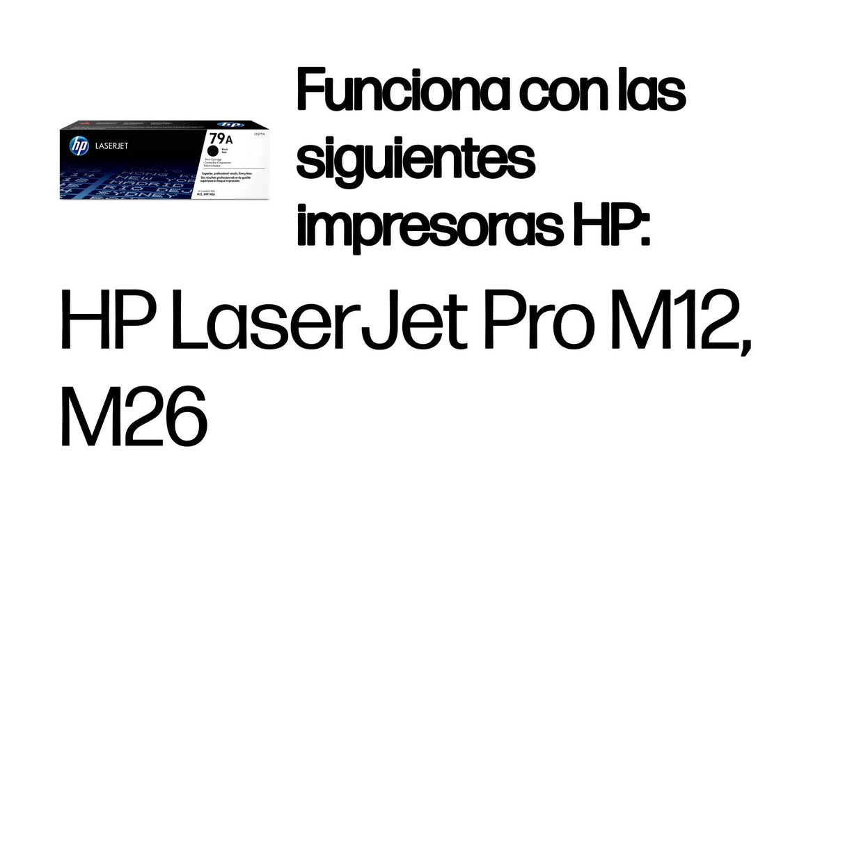 HP 79A CF279A, Negro, Cartucho Tóner Original, de 1.000 páginas, para impresoras HP LaserJet Pro M12a, MFP M26a, MFP M26nw y M12w
