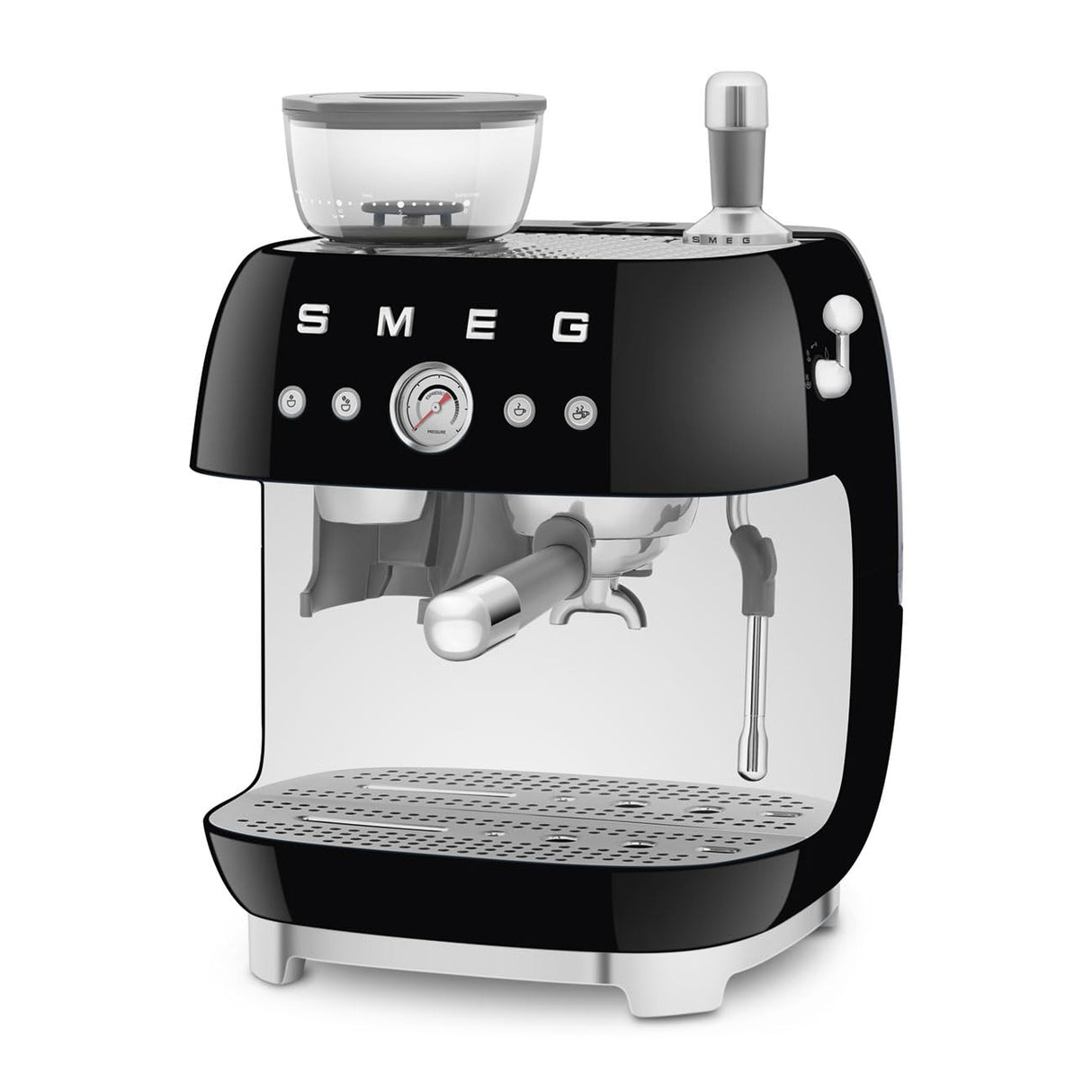 SMEG EGF03BLEU Cafetera Espresso con Molinillo, Plastic, Black