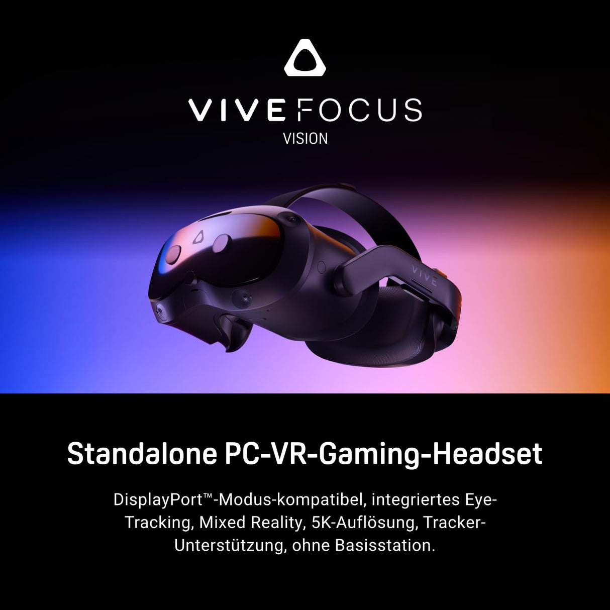 HTC Vive Focus Vision — Auriculares VR Independientes para PC para Juegos y Trabajo — Paquete de Contenido de edición para consumidores