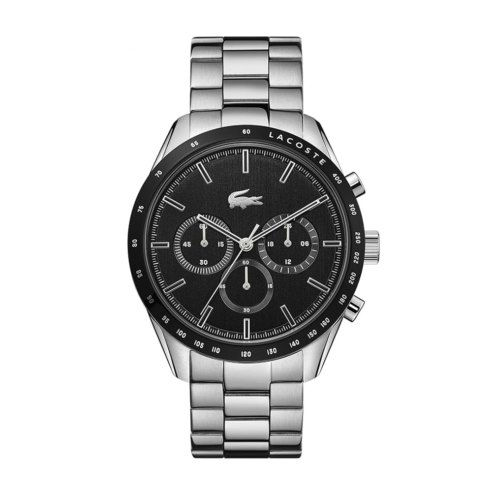 Lacoste Reloj Cronógrafo de Cuarzo para Hombre Colección Boston con Correa de Acero Inoxidable Plateada - 2011079