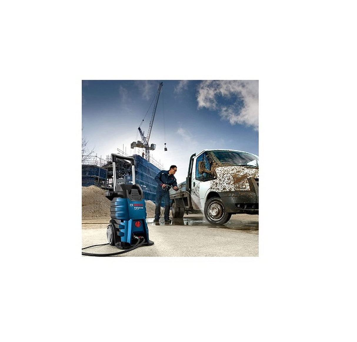 Bosch Professional GHP 5-65 X - Hidrolimpiadora de alta presión (160 bares, 520 l/h, enrollador de manguera, 2 lanzas)