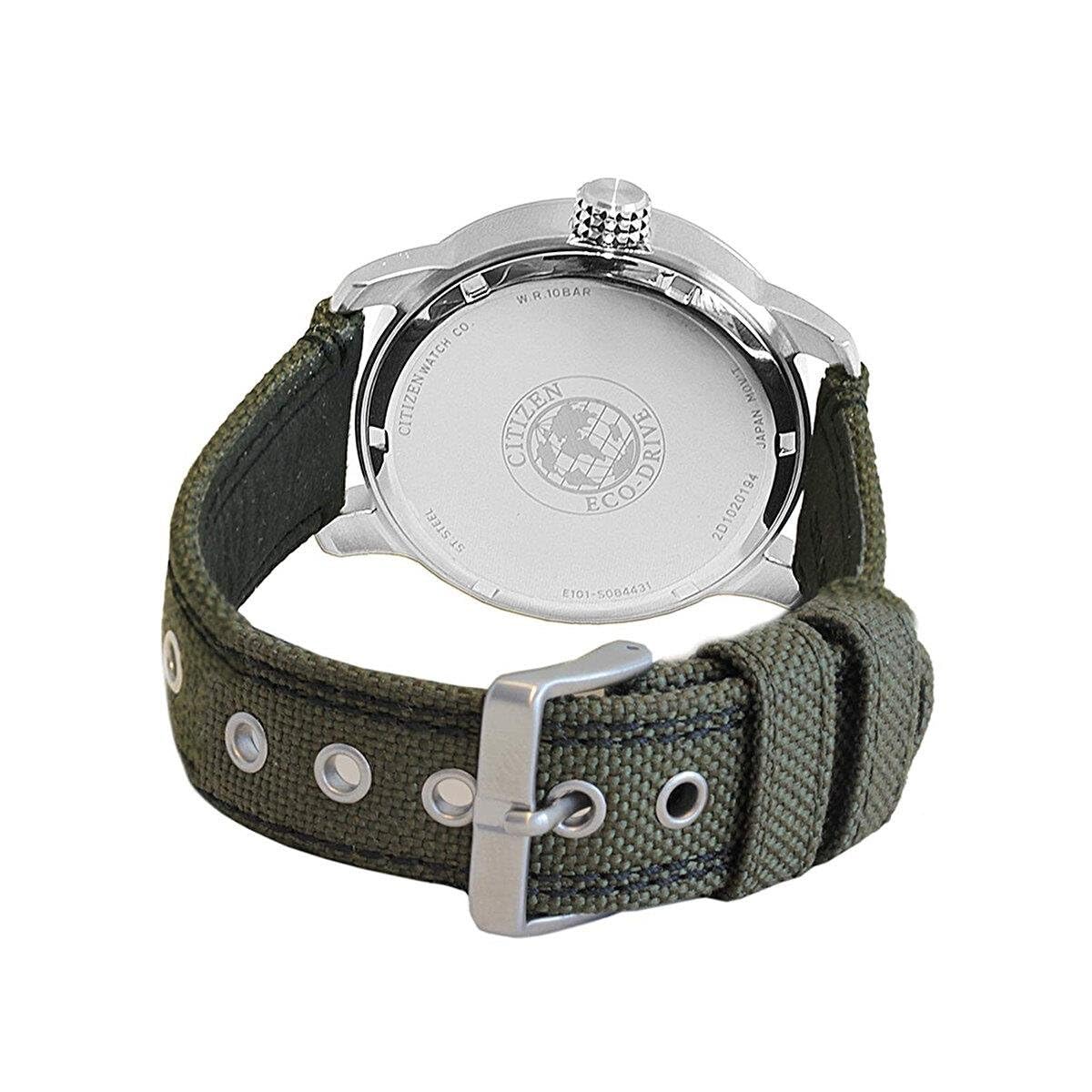 Citizen Reloj Analógico para Hombres de Eco-Drive con Correa en Tejido