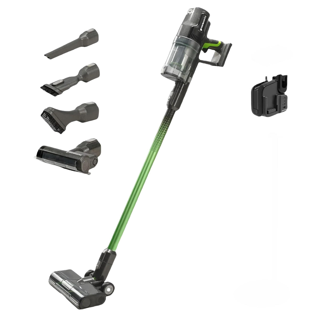 Greenworks GD24SVK4D Aspiradora sin Cable Lujosa, Succión Alta Potencia, Filtro HEPA, Pelo de Mascotas, Potencia 3 Niveles,Cargador de Pared, Garantía 3 Años
