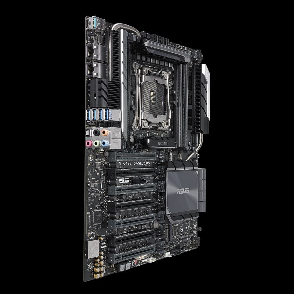 ASUS WS C422 SAGE/10G placa base para - Servidor (Intel, LGA 2066 (Socket R4), 14 nm, DDR4-SDRAM, 2133,2400,2666 MHz, 512 GB)