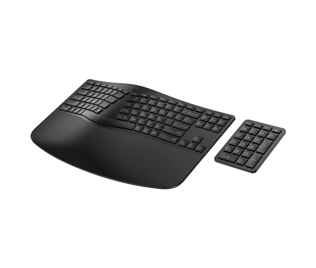 HP 960 Teclado Inalámbrico Ergonómico (Reposamanos, Sincronización Rápida, Detección Automática Sistema Operativo, Inclinación Negativa, QWERTY Español) Negro
