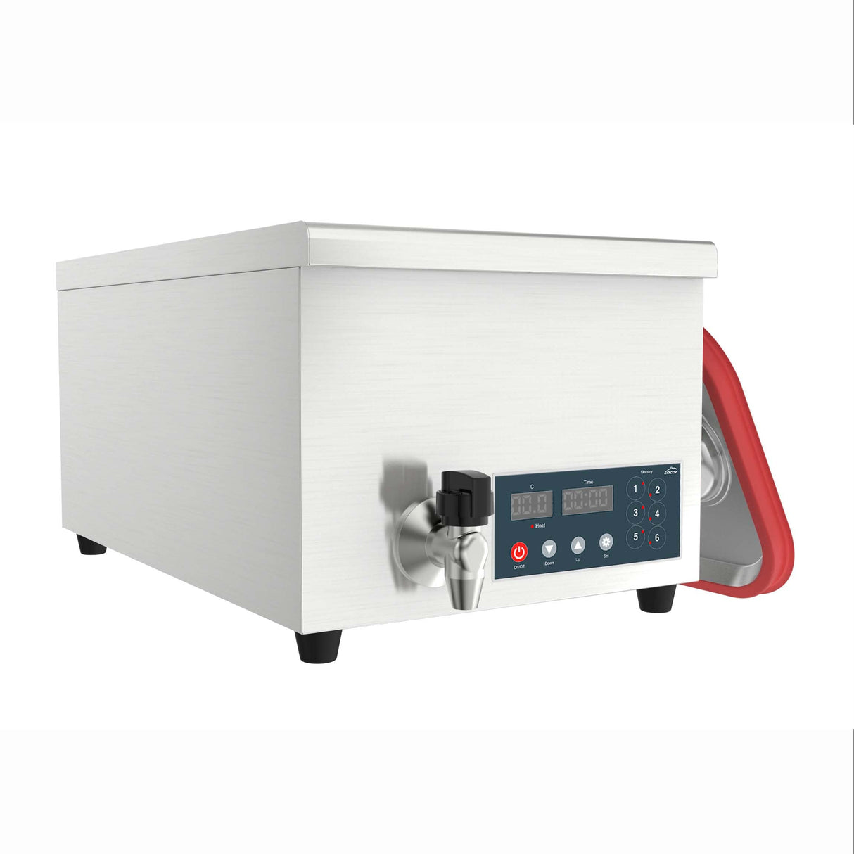 Lacor - 69492 - Cocedor de Baja Temperatura Sous Vide Profesional que permite cocinar los alimentos envasados al vacío de Acero Inoxidable, Cierre Hermético, Medidas 62,5x36x30 cm, Gris
