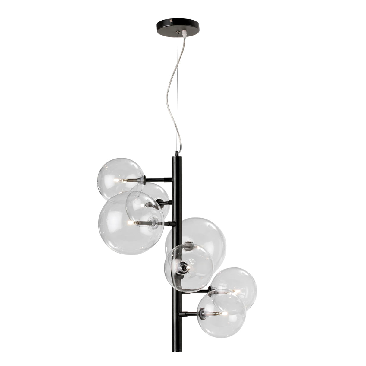 LAMPARA DE TECHO 57X57X64/125 CRISTAL/METAL NEGRO