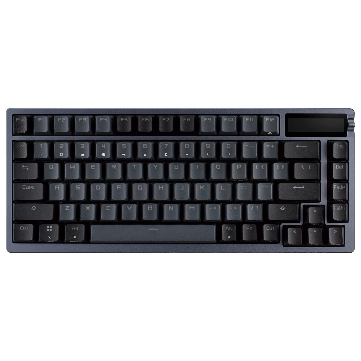 ASUS ROG Azoth - Teclado Mecanico Gaming 75%, Cubierta Metálica, Switch ROG NX Red lubricados, ABS, Kit de Lubricado, IR, BT y USB-C, Pantalla OLED, Tres Alturas y Compatible con Mac - QWERTY español