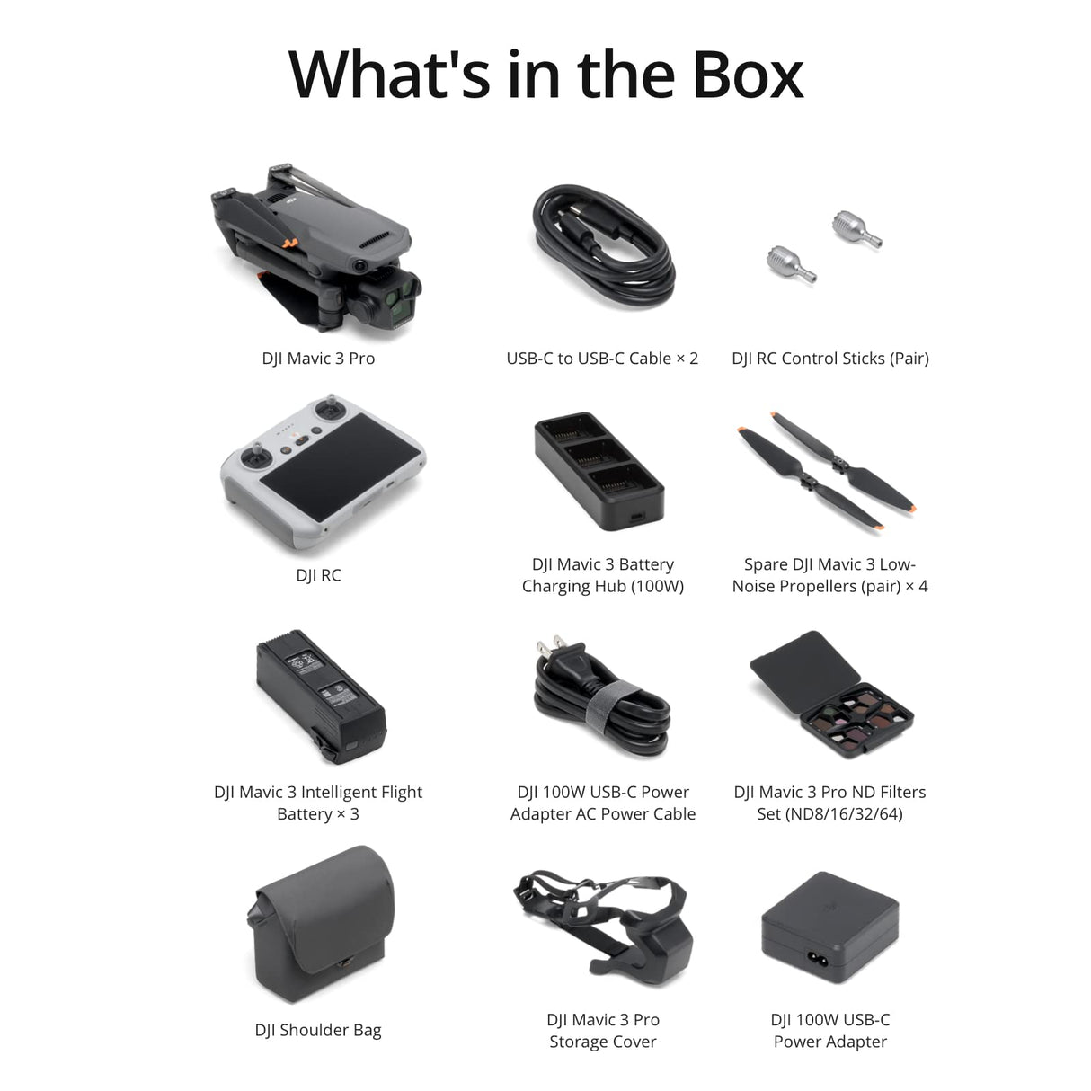 DJI - Pack Mavic 3 Pro Vuela Más con RC (control remoto con pantalla), dron insignia de tres cámaras con cámara Hasselblad con CMOS 4/3, transmisión de vídeo HD a 15 km, tres baterías