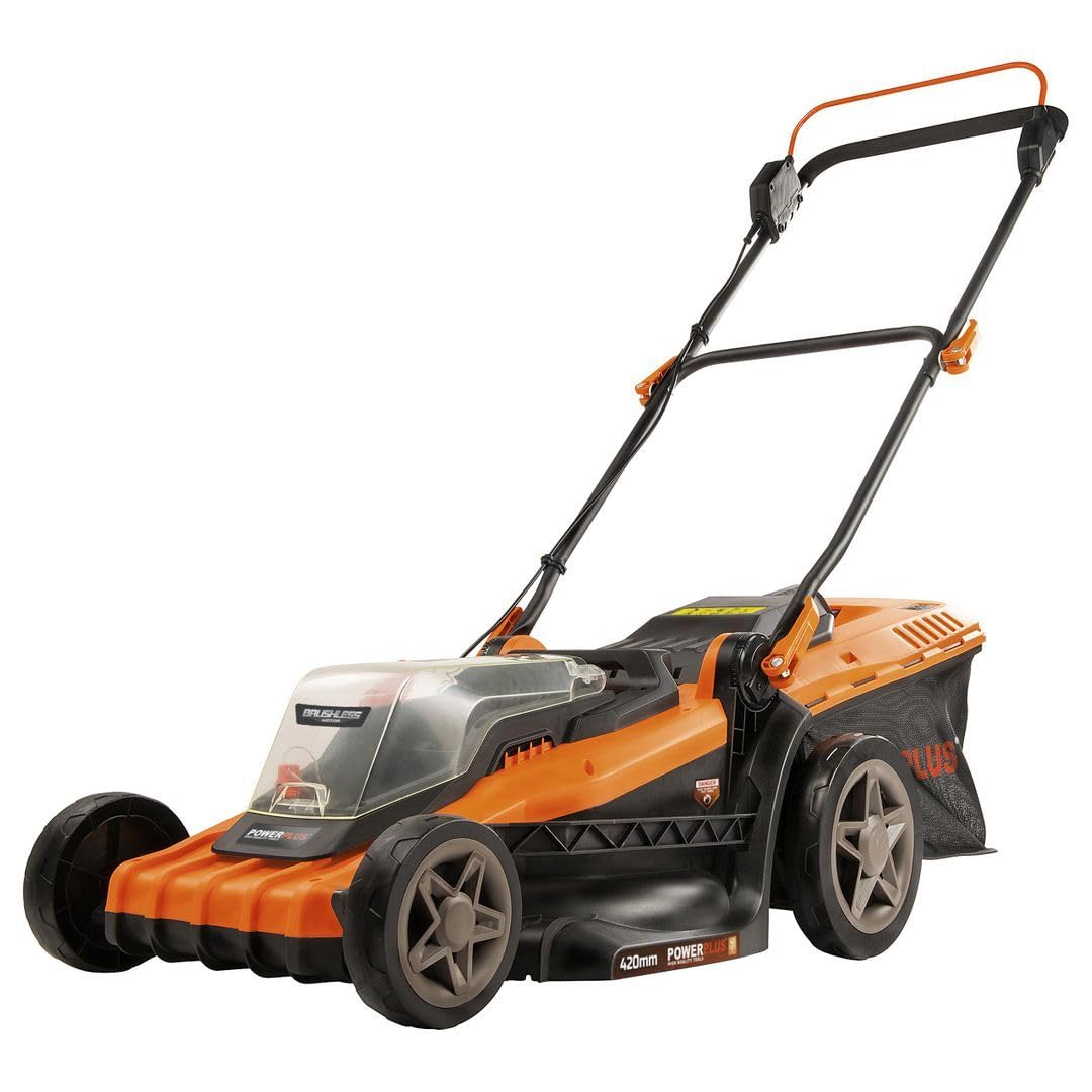 POWDPG75610-40V Power - Cortacésped con batería de doble potencia (420 mm de diámetro, sin batería ni cargador, con soporte de césped y descarga trasera)