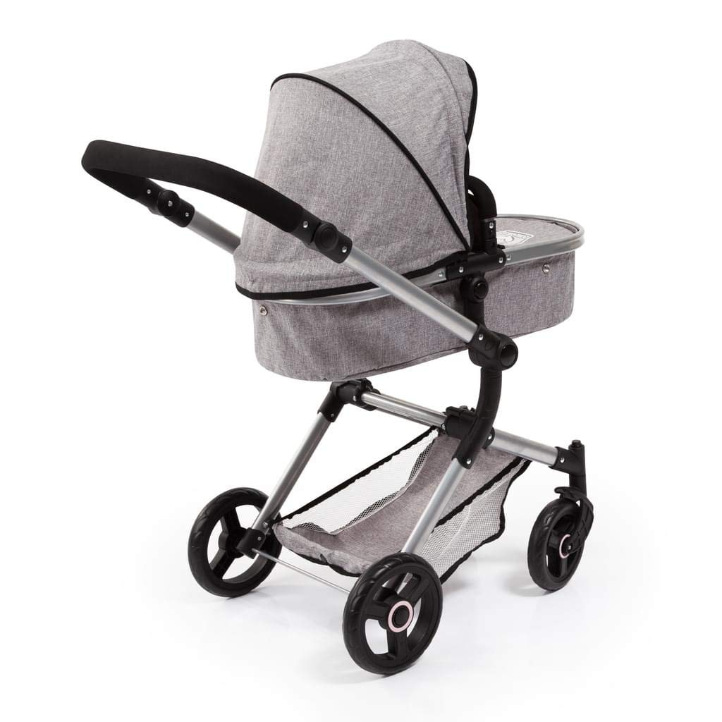 Bayer Design 18410Aa, Cochecito de Muñecas, Carro Neo Vario, Combolsa, Convertible, Plegable, Ajustable, Gris Comcorona, Color