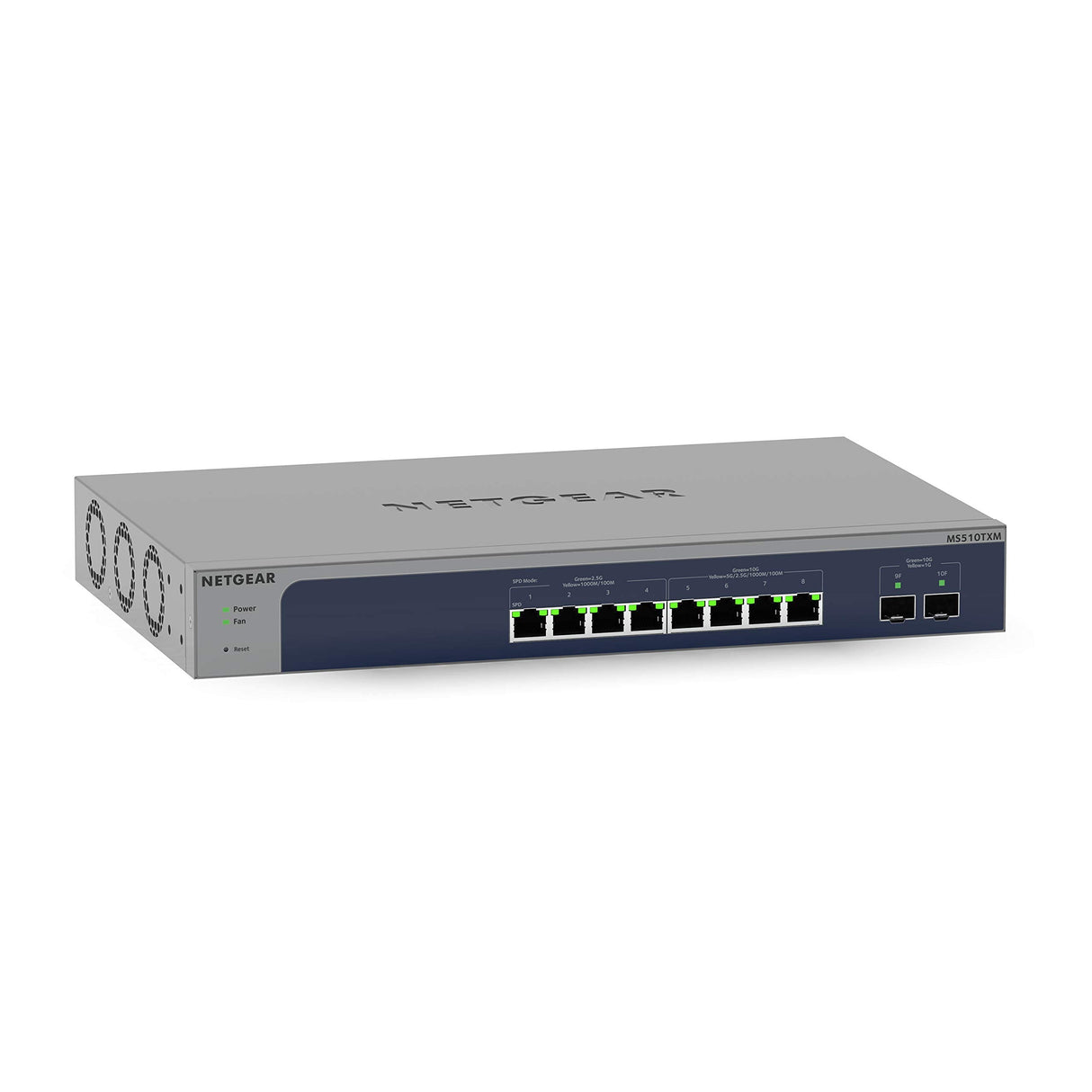 NETGEAR Switch de 8 puertos y 10 GB MS510TXM |Multigigabit gestionado Smart - 2x puertos SFP+ 10Gigabit - Montaje en sobremesa o en bastidor, y protección ProSAFE de por vida