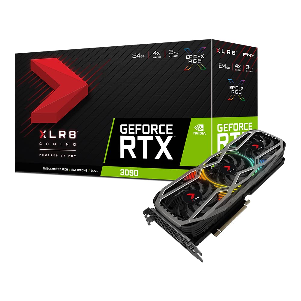 PNY Tarjeta Gráfica GeForce RTX™ 3090 24GB XLR8 Gaming Revel Epic-X RGB™ Triple Fan